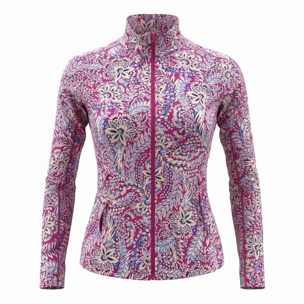 Tommy Bahama Golf & Tennis Full Zip Jacket Pink Floral Women's Size‎ S